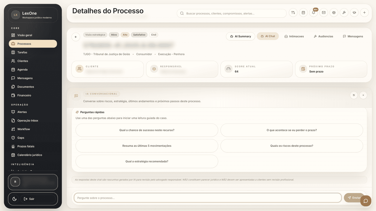 Perguntas e respostas assistidas sobre o processo